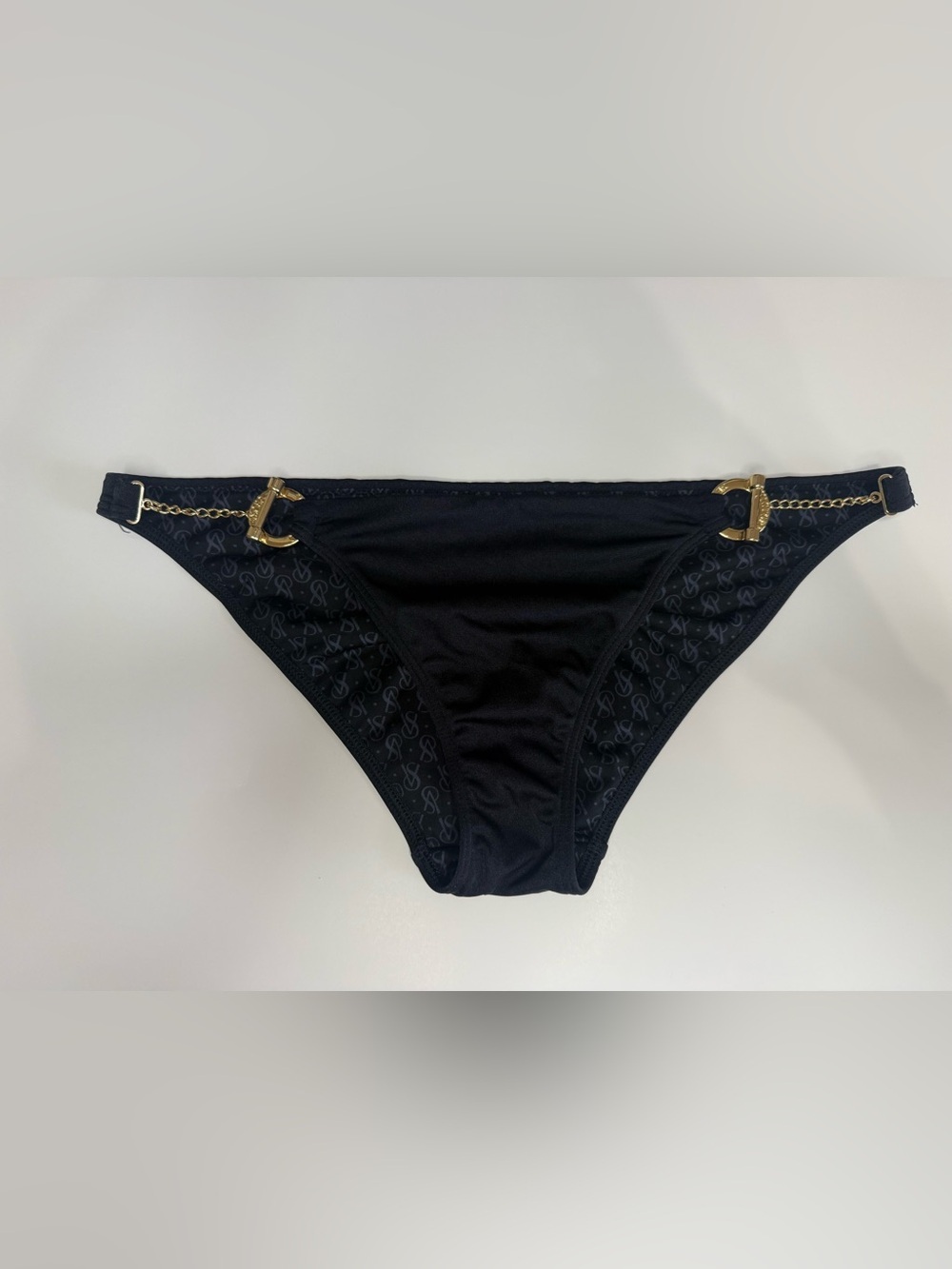 Victoria's Secret Black Bikini Bottom with Gold Hardware NWOT - Picture 3 of 4